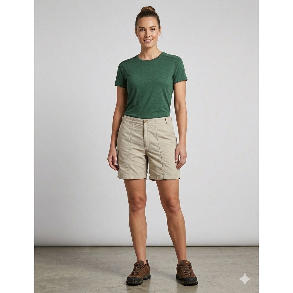 Columbia PFG Hiking Shorts Womens Large‎ Tan Nylon Cargo Utility Good